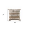HomeRoots 20" X 20" Beige And White Polyester Geometric Zippered Pillow - 3 of 4