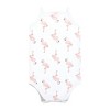 Hudson Baby Infant Girl Cotton Sleeveless Bodysuits, Palm Flamingo - 4 of 4