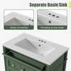 SpassWay 30"L Green Modern Bathroom Vanity with Sink 2 Drawers Tip Out Storage Cabinet - 3 of 4