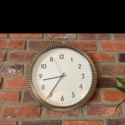 19 Plastic Mirrored Wall Clock Brass - Threshold™ : Target