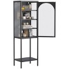INFURNIC Decorative Bookshelf Metal Glass Door Display Cabinet 5 Tier Adjustable Shelves Modern Storage, Black, 19.7"*13.8"*63" - 3 of 4