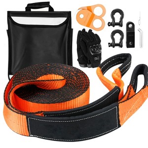 VEVOR Off-Road Recovery Kit, 3" x 30', Heavy Duty Winch Recovery Kit with 30000 lbs Tow Straps, 44092 lbs D-Ring Shackles, Shackle Receiver, Black - 1 of 4
