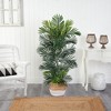 Nearly Natural 5-ft Areca Palm Tree in Boho Chic Handmade Cotton & Jute White Woven Planter UV Resistant - image 2 of 3