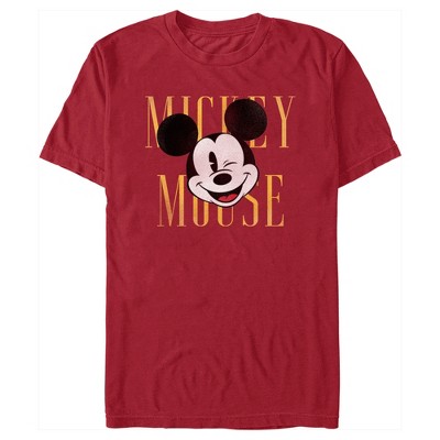 Men's Mickey & Friends Retro Wink T-shirt - Cardinal - Medium : Target