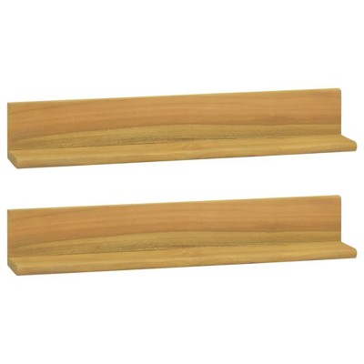 vidaXL Wall Shelves 2 pcs 23.6 in.x3.9 in.x3.9 in. Solid Wood Teak