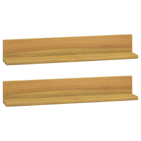 vidaXL Wall Shelves 2 pcs 23.6 in.x3.9 in.x3.9 in. Solid Wood Teak - image 1 of 4