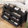 Fluted 6 Drawer Dresser with Faux Marble Top, Modern Chest of Drawers for Bedroom, Entryway - 4 of 4