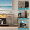 TV Stand with LED Lights, Farmhouse Entertainment Center for 55-65 Inches TV, TV Console Table with Storage Cabinets & Open Shelves for Living Room - 4 of 4