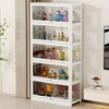 Character Display Cabinet, Bamboo Display Cabinet, 5 Layers Dustproof Storage Cabinet, Large Capacity, Suitable for Cartoon Toys, LEGO, POP MART - 3 of 4