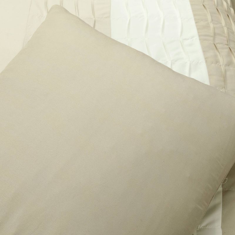 Lush Décor 5pc Mia Pleated Color Block Comforter Bedding Set Light Beige, 5 of 9