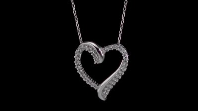 1 7/8 Ct. T.w. Pink Sapphire And Black Spinal Rhodium With Diamond Heart  Pendant In Sterling Silver - Pink : Target