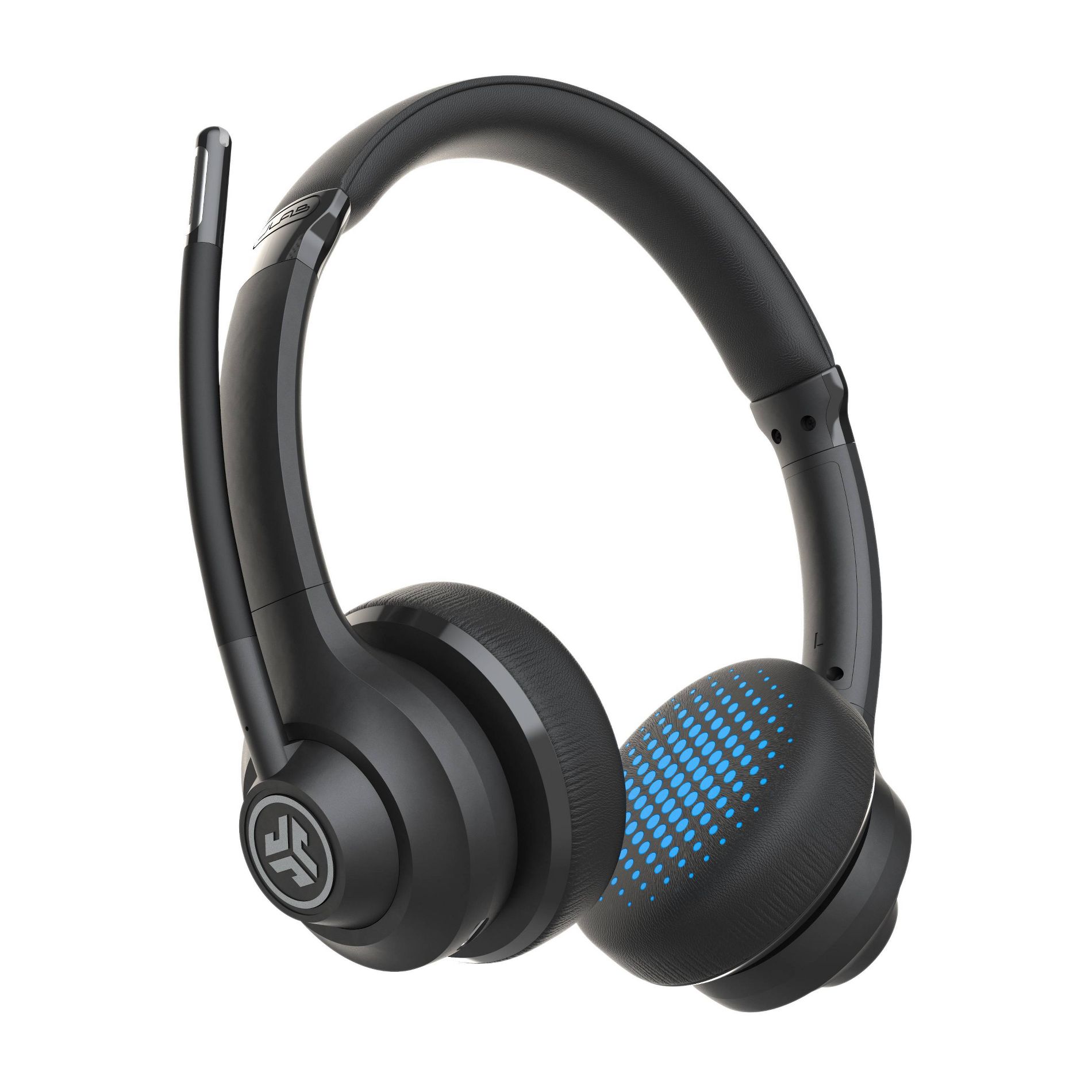 JLab GO Work Wireless & Wired On-Ear Headset - Black: USB-C Connection, Bluetooth