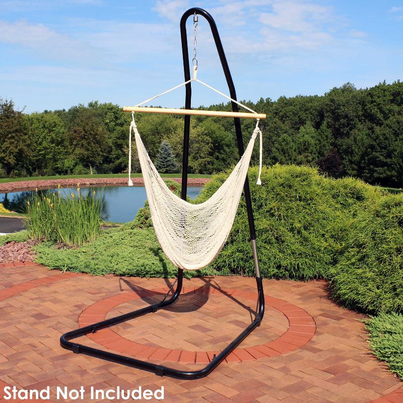 Sunnydaze Lightweight Cotton/Nylon Rope Outdoor Mayan Hammock Chair, 3 of 8