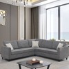 Modern Upholstered Living Room Sectional Sofa, With 3 Pillows, Gray - ModernLuxe - image 2 of 4