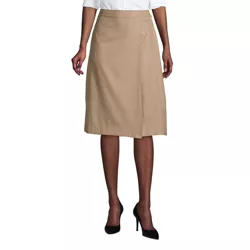 Lands' End Women's Solid A-line Skirt Below The Knee - 6 - Khaki : Target