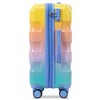 Naysaye Luggage 3 Piece Hardshell Suitcase Set with Spinner Wheels TSA Lock Expandable for Travel, Blue and Orange, 19.7"*12.2"*30.1" - 3 of 4
