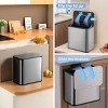 1.3 Gal Hanging Trash Can with Lid, Stainless Steel Kitchen Compost Bin with Inner Bucket and Charcoal Filter for Countertop or Under Sink - 3 of 4