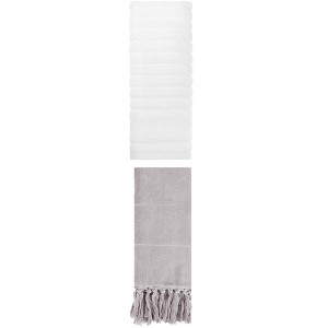 REGALWOVEN 2 Packs Solid Absorbent Soft Cotton Hand Towels 14" x 30" - 1 of 4