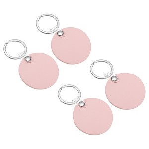 Unique Bargains PU Leather Keychain Blank with Key Ring for DIY Crafts Laser Engraving 4 Pcs - 1 of 4