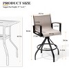 Crestlive Products Sunbrella Outdoor Swivel Bar Stools Aluminum Patio Counter Height Barstools Set of 2 - 3 of 4