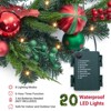 CuisinSmart Christmas Garland, 6 Ft Pre-Lit Christmas Garland Decorations with Ribbon Bows, Ball Ornaments - 3 of 4