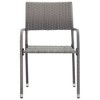 vidaXL Garden Dining Chair Set of 2 Black PE rattan, steel - Gray 2 - 3 of 4