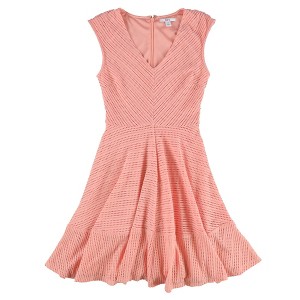 bar III Womens Mesh Fit & Flare Dress - 1 of 2