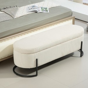 CAVINAS Fabric Storage Ottoman Bench with Wooden Legs,Multi-Purpose Foot Rest,Bed Bench and Hidden Storage Ottoman for Living Room,Bedroom - 1 of 4