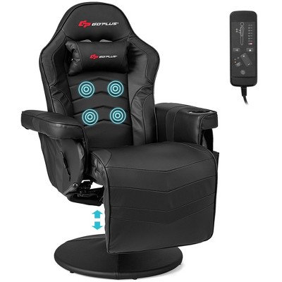 Costway Massage Gaming Recliner Height Adjustable Racing Swivel Chair ...