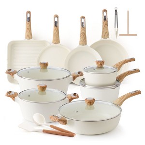 Aoibox Ceramic Nonstick Cookware Set, 26-Piece Pots and Pans Set with Frying Pans, Saucepans, Healthy Induction Cookware, Non Toxic, Easy to Clean - 1 of 4