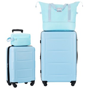 4 Piece 20"and 28" Luggage Set, ABS Lightweight Suitcase with Travel Duffel Bag, Toiletry Bag, Spinner Wheels,  TSA Lock--ModernLuxe - 1 of 4