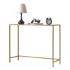 100cm Long Single Row Single Layer Glass Iron Frame 100*35*80cm Transparent Glass Golden Frame Entrance Table - 3 of 4