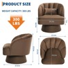 Modern Swivel Barrel Accent Chair, 360 Degree Velvet Upholstered Armchair, with Striped Backrest & Plush Padding, for Living Room, Bedroom - 3 of 4