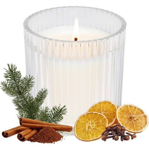 Sweet Water Decor Warm and Cozy Candle | Pine, Orange, Cinnamon, and Fir  Winter Scented Soy Candles for Home | 9oz Clear Jar, 40 Hour Burn Time,  Made