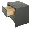 1pc Contemporary Modern 2-Drawer Nightstand Round Knobs Bedroom Wooden Furniture Gun Metal Gray Finish - 3 of 4