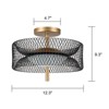 LLHZSY Matte Black Gold Modern Ceiling Light LED Semi Flush Mount Fixture with Reticulate Frame - 12 3/5" - 3 of 4