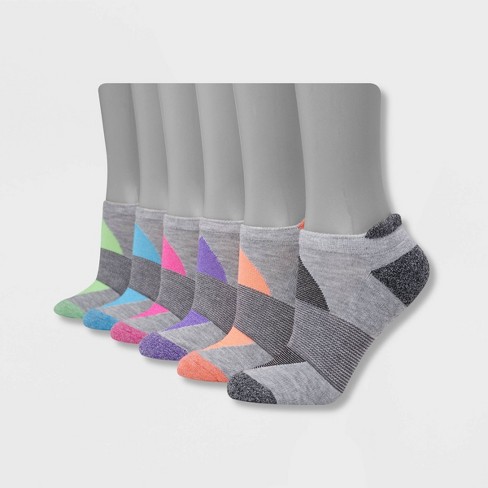 Hanes Premium Girls' 6pk Super Soft No Show Athletic Socks - Colors May  Vary M