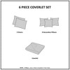 Sapphtopaz 6-Piece Reversible Jacquard Quilt Set, Luxurious Transitional Style Queen Comforter Set with Decorative Pillows - 2 of 4