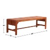Solhome 5-foot Reddish Brown Tropical Wood Backless Garden Bench M1400 - 4 of 4