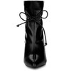 Allegra K Women's Pointed Toe Drawstring Pull on Stiletto Heel Ankle Boots - 3 of 4