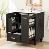 Chic Crate-24" Modern Bathroom Vanity – Sink & Deep Drawer | 2-Tier Pull-Out Basket | Solid Wood Frame | Black - 3 of 4