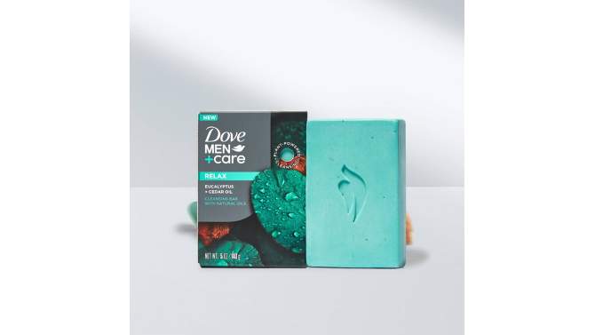 Dove Men+Care Relaxant Plant Based Bar Soap - Eucalyptus &#38; Cedar Oil - 5oz, 2 of 12, play video