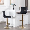 PAGED 18.3" Wide Bar Stools Set of 2, Modern Height-Adjustable Swivel Velvet Counter Stools with Backs for Pub, Dining Room - 2 of 4