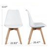 FONTOI Dining Chairs Set of 4, Upholstered Dining Chairs with Wood Legs and Non-slip Pads for Kitchen Living Room, White, 22.83"*32.87"*20.47" - 2 of 4