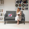 51“ Small Loveseat Sofa with USB Ports, Modern 2-Seater Couch for Small Spaces, Bedroom, Office, or Apartment – Dark Gray - 3 of 4