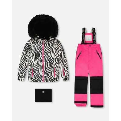 Deux par Deux Girl Two-Piece Play Snowsuit Fuchsia