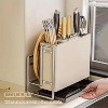 LunaLulinlk Knife Block Holder, Kitchen Knife Holder, Magnetic Chopsticks Cage Chopping Board Knife One Storage Rack - 3 of 4