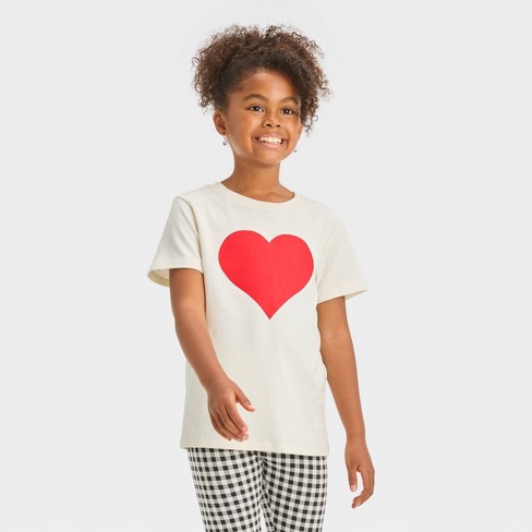 Girls' Valentine's Day Heart Leggings - Cat & Jack™ Cream S : Target