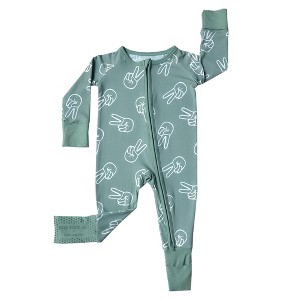tiny knot co. Newborn, Infant Gender Neutral Buttery Soft Convertible Romper Foldover Mittens & Footies with Grippers TENCEL Modal One Piece Pajamas - 1 of 4