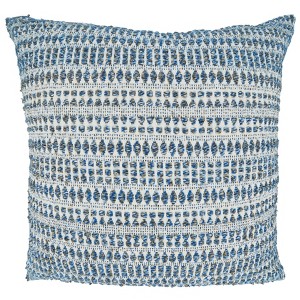 Saro Lifestyle Woven Line Throw Pillow With Poly Filling - 1 of 3